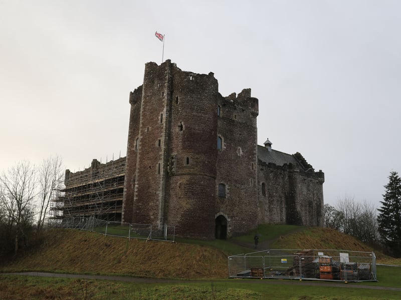 Doune Castle near Stirling played a leading role in Outlander, substituting for the fictional Castle Leoch – home to Colum MacKenzie and his clan in the 18th century. It also featured in the 20th century episode when Claire and Frank visited the castle in ruins on a day trip. In 2014, there were 47,069 visitors but in 2024 this increased to 119,392.