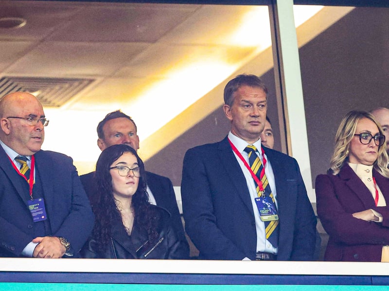 Scottish FA President Mike Mulraney and Scottish FA Chief Executive Office Ian Maxwell prior to kick-off.