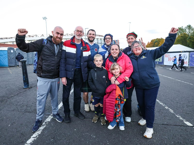 Scotland fans get ready for kick-off.