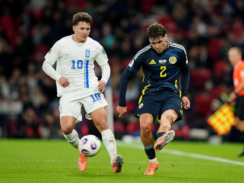 The Brentford right-back was kept on his toes by the liveliest player on the pitch in Tzolis. As a result, was never really allowed to support Scotland's attacks. His match came to a premature end on 57 minutes when he went down in his own box with a knee issue, which is a worry given his previous injury record. Replaced by Ralston. 6