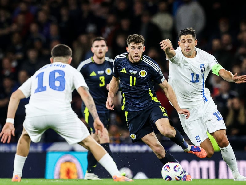 Showed really good composure to fire home a loose ball inside the penalty box on 65 minutes and get Scotland's equaliser and his eighth goal in the colours of the national team. Tried to get forward from a midfield role but found the going challenging against the Greeks until Scotland stepped it up after the opener. 8