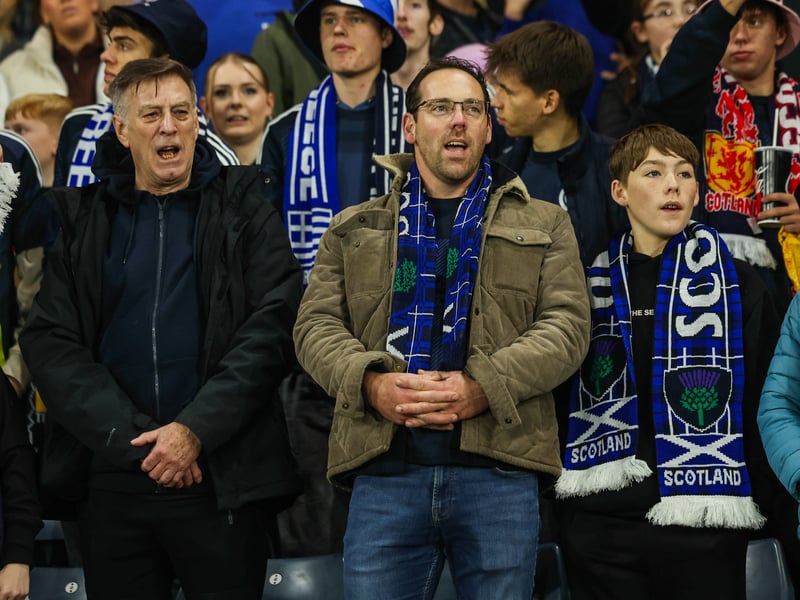 Scotland fans blast our Flower of Scotland prior to kick-off at Hampden.