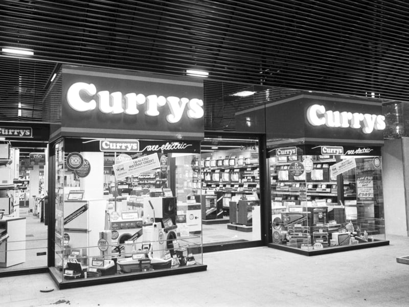The Currys electrical store inside Cameron Toll shopping centre, Edinburgh, which was nearing completion in October 1984