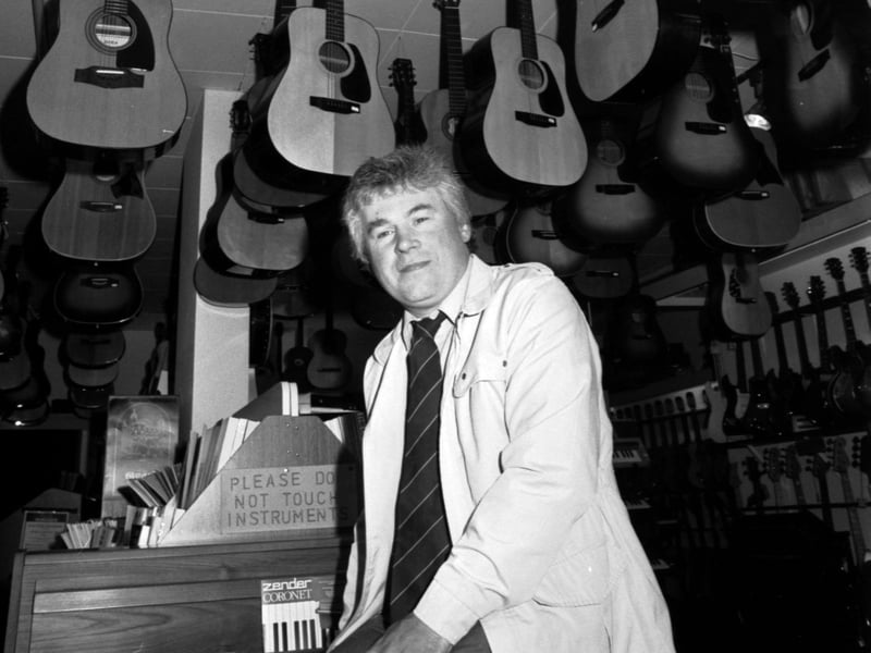 Varsity Music Shop owner Stewart Hepburn, who ran the Gamp Club in Edinburgh's Victoria Street during the 60s, pictured in June 1987