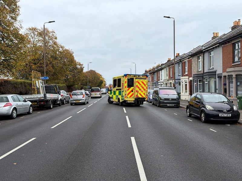 The southbound lane of Velder Avenue, in Portsmouth, has been closed due to an overturned car. 

Picture: Marcin Jedrysiak