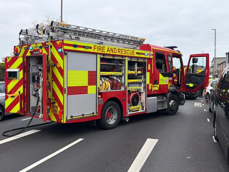The southbound lane of Velder Avenue, in Portsmouth, has been closed due to an overturned car. 

Picture: Marcin Jedrysiak