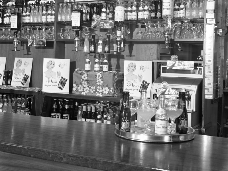 A 1963 promotion at a pub for Ward & Sons' 80 Plus drink, which it was claimed would 'lift your spirits'