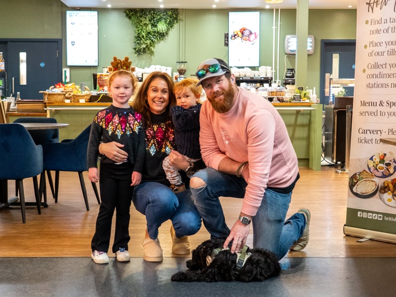 Charlotte Sleep and Matthew Sleep with their children at the opening of Havant Garden Centre's new Christmas department.