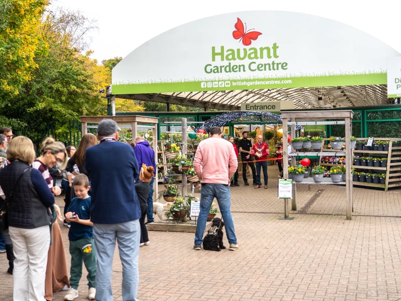 Queues outside for the opening of the Christmas department at Havant Garden Centre.