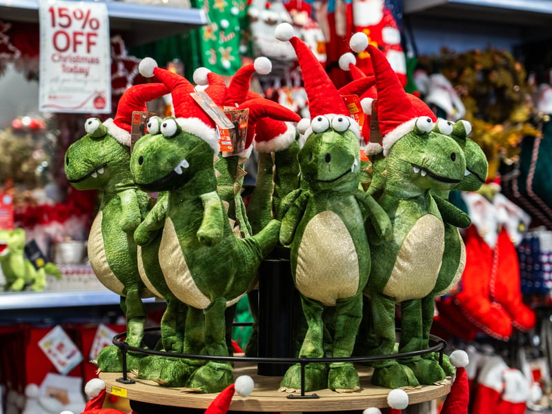 Festive dinosaurs on sale at Havant Garden Centre.