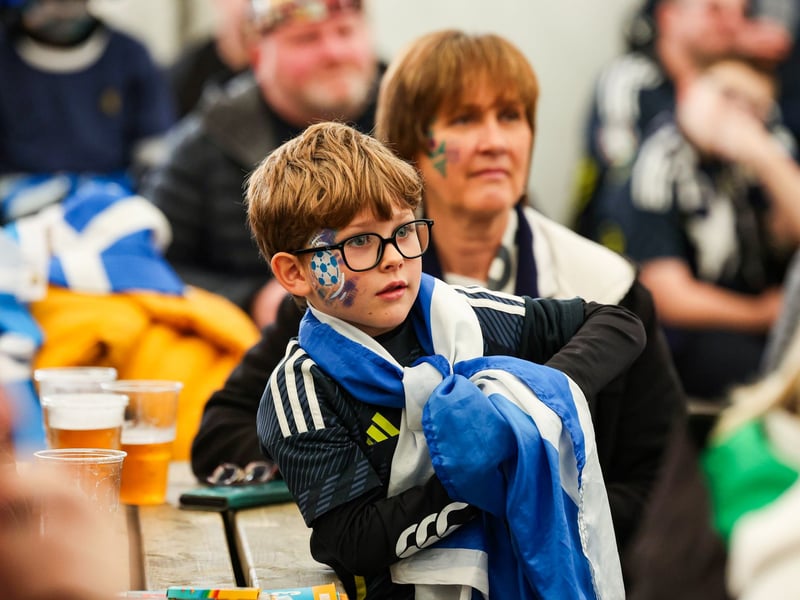 A young Scotland fan in the fanzone before the game.