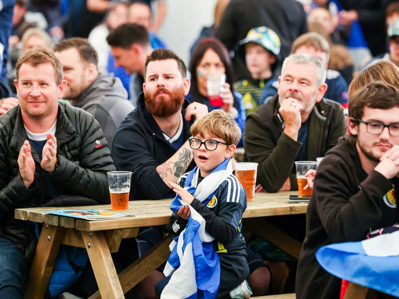Scotland fans in the fanzone ahead of kick-off at Hampden Park.