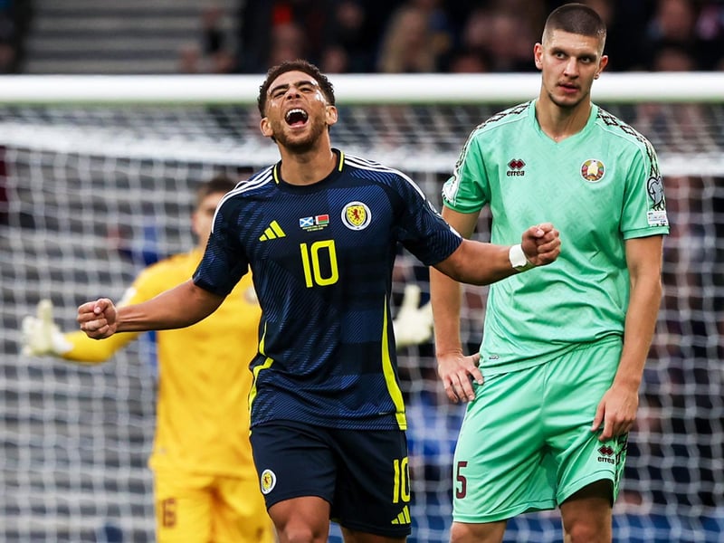 Scored his 11th goal for Scotland with an excellent piece of control and then a nice finish. Could well have had a second if he had timed his run better to net a cross from Gannon-Doak that was disallowed for offside and a handball. Perhaps unlucky not to be awarded a penalty when another handball stopped him being fouled by Martynovich. Led the line well and can be pleased with his night's work. 7