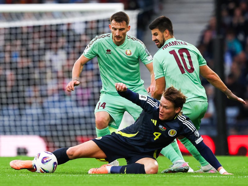 Scotland's poster boy had a quiet first half, even though he was permitted to push forward more than he was allowed against Greece. The Napoli midfielder was much more involved in the second period. Stung the palms of Lapoukhov on 50 minutes and then fired home the clinching goal with a sweeping left-footed strike on 84 minutes. He was also crucially fouled in the build-up to Belarus' disallowed goal, which at the time would have made it 1-1. 7