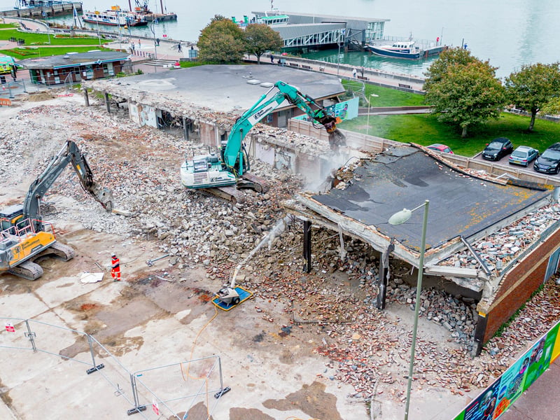 Progress of the demolition on Friday, October 10.
