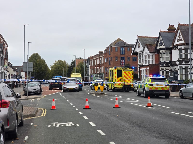 Police have cordoned off part of London Road, Hilsea, following a serious collision involving a cyclist. 