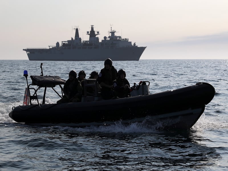 Members of HMS Bulwark's boarding team conducted a FOST-enabled boarding exercise prior to deploying on JEF(M).