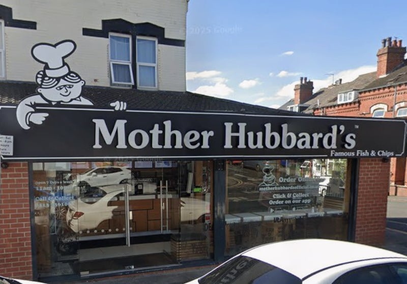 Mother Hubbard on Harehills Road has a 4.5* rating from 99 reviews. A Tripadvisor reviewer said: Excellent fish and chips. Really crispy batter, moist fish and proper mushy peas. Staff are very helpful and friendly, thoroughly recommend.”