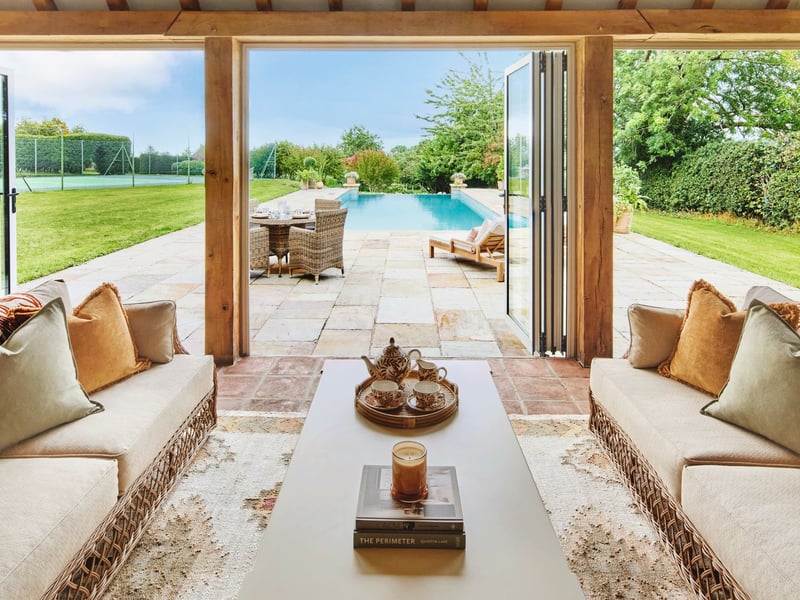 Pool house interior