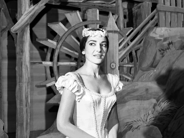 World-famous opera singer Maria Callas played Amina in La Sonnambula at the Edinburgh Festival 1957 with La Piccola Scala opera company. Ms Callas is pictured during rehearsals.