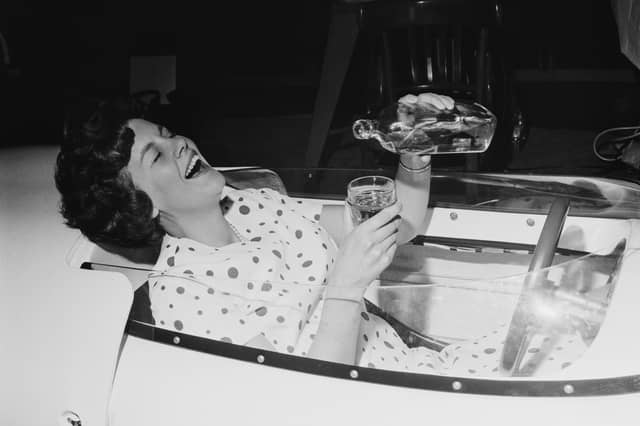 Marilyn Sumner participates in an experiment to calculate the effects of drinking alcohol and driving, in June 1967