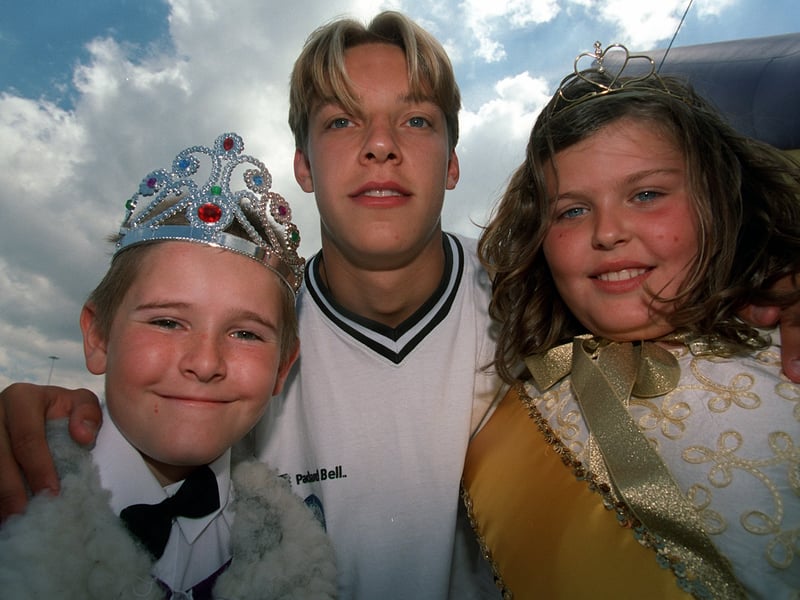 Leeds United striker Alan Smith with David Foster and Danielle Hemingway  the Prince and Princess at Holbeck Gala in July 1999.