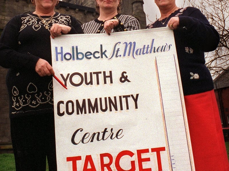 Fundraisers for Holbeck Youth and St Matthew's Community Centre in March 1999. Pictured, from left, are Eunice Burton, Ann Hepburn and June Armitage.
