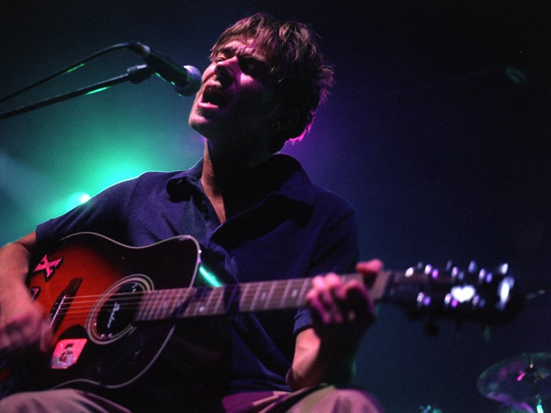 Blur frontman Damon Albarn in concert at The Town and Country Club, Leeds, in 1997