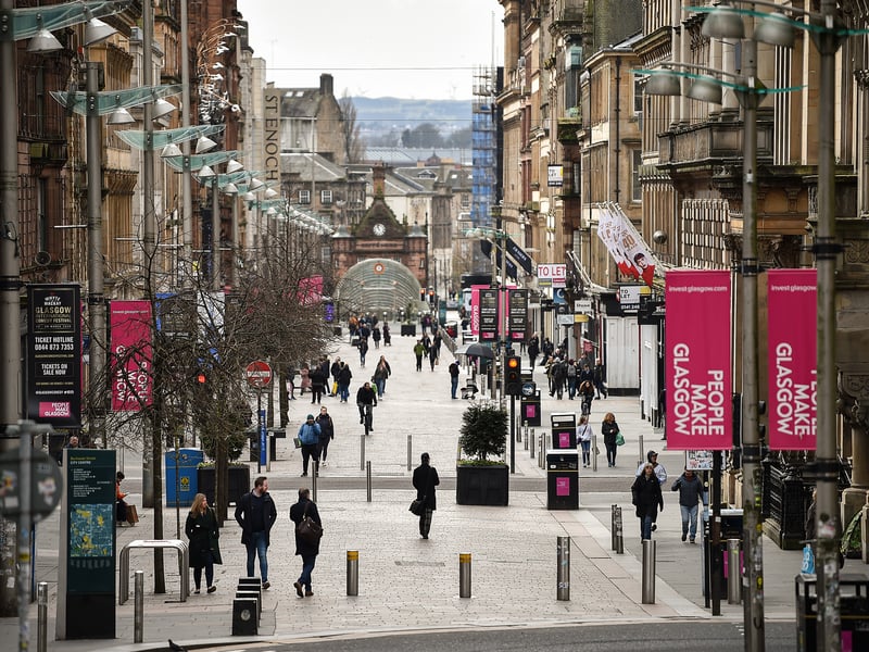 Buchanan Street is one of the main shopping thoroughfares in Glasgow. It forms the central stretch of Glasgow's famous shopping district. It's received an average of 4.5 stars from Trip Advisor users. It has 5,330 reviews.