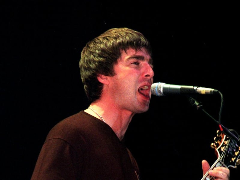 Noel Gallagher is pictured on stage during the Oasis concert at Sheffield Arena in 1997. Perhaps the band's greatest concert in Sheffield came at the same venue on April 22, 1995, when they performed their masterpiece Don't Look Back in Anger live for the first time.