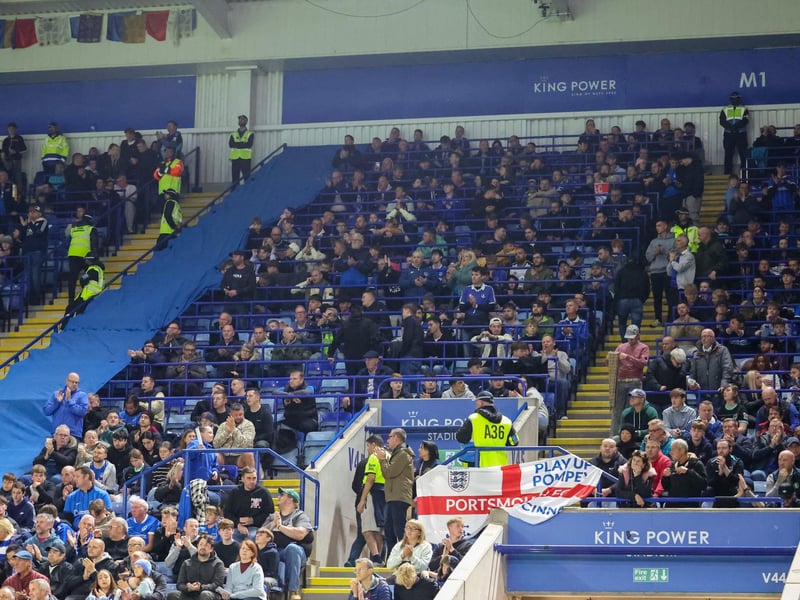 A snapshot of the King Power Stadium away end