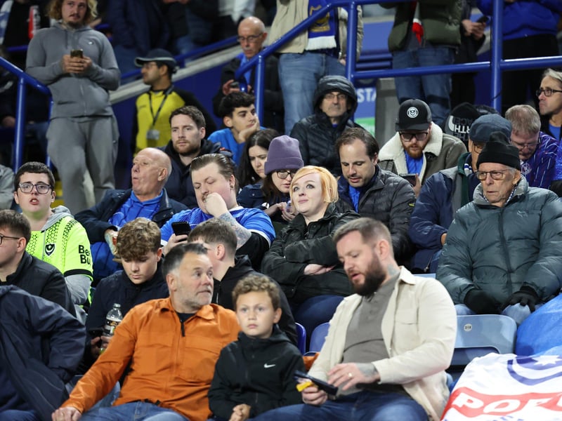 More than 3000 Pompey fans made the long trip to the King Power Stadium