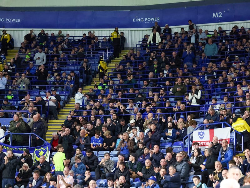 More than 3000 Pompey fans made the trip to Leicester