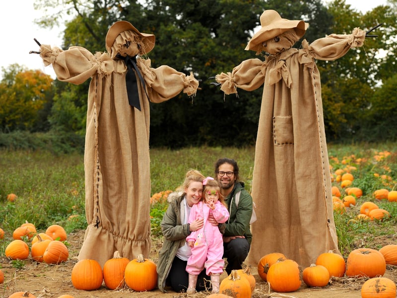 Rogate Pumpkin Patch in Rogate near Petersfield, has celebrated its opening weekend.

Pictured is: Sasha and Giovanni Almonte with their daughter Islay (3) from London.

Picture: Sarah Standing (181025-5728)