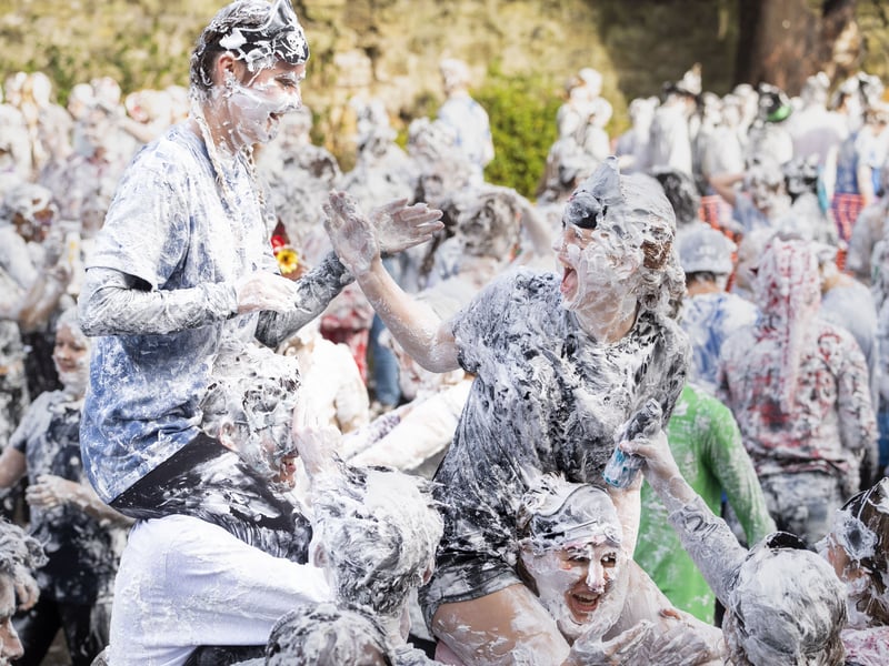 The messy tradition dates back to the 15th century 