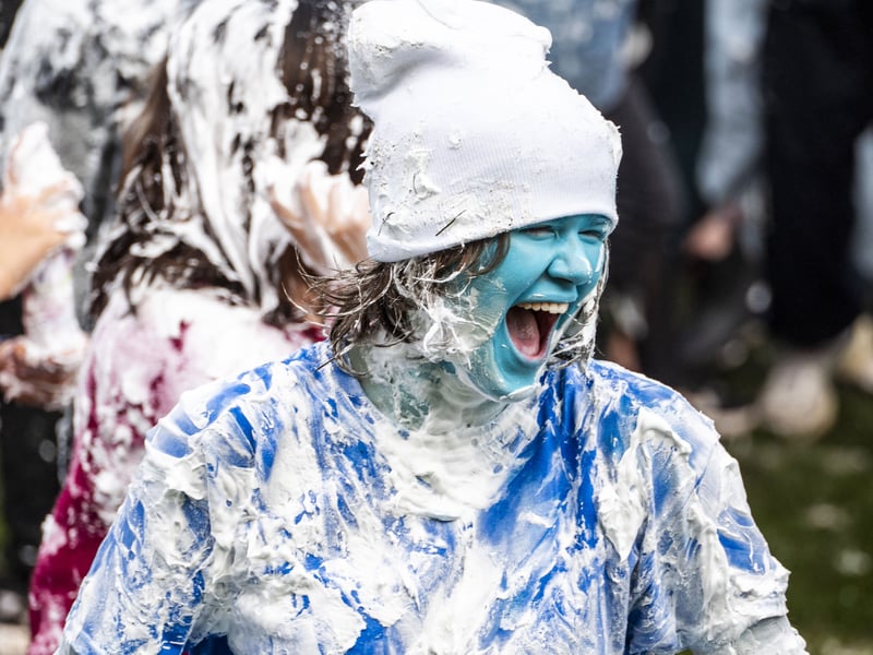 Students showed up in all sorts of outfits, from bumblebees to Smurfs