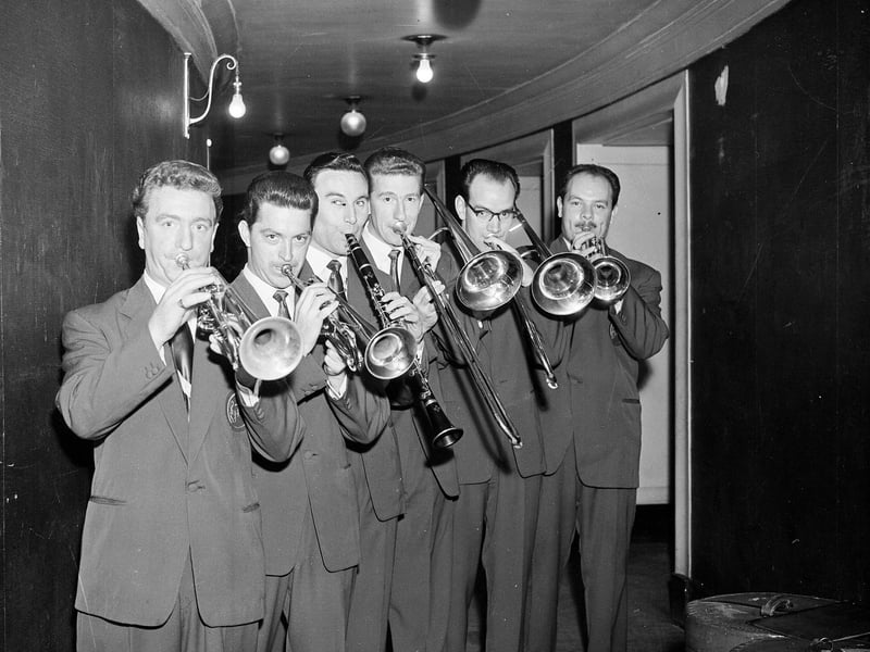 Five Scottish members of the Ted Heath Band at the Usher Hall in 1956.