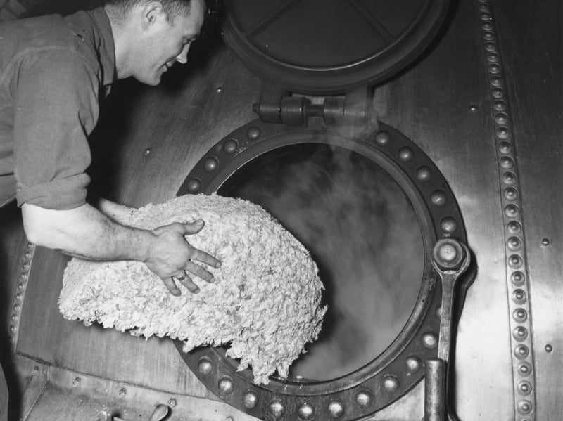 Hops being boiled in a vat to create beer, at the Whitbread brewery, London, in 1947