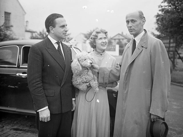 Rudolf Bing, founder of the Edinburgh Festival, with Ian Hunter, artistic director of the Festival, and his wife in 1954. 