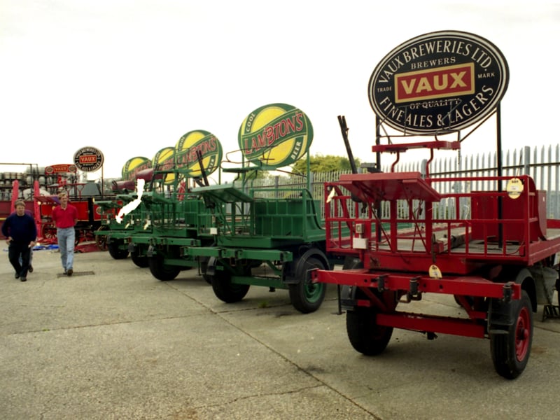 Old vehicles from Sunderland's famous Vaux Brewery, which were sold at auction, along with equipment from the site, following the brewery's closure in 1999