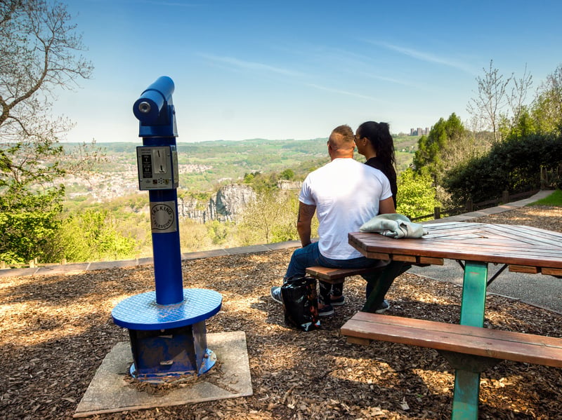One unique way to enjoy breath-taking views is to pack a picnic at the Heights of Abraham, Matlock Bath. There is even a telescope so you can enjoy views from far and wide.