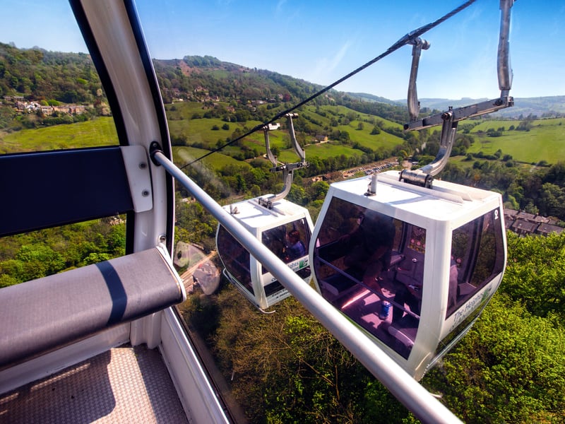 Cable cars at Heights of Abraham offer jaw-dropping views across Matlock Bath and beyond.