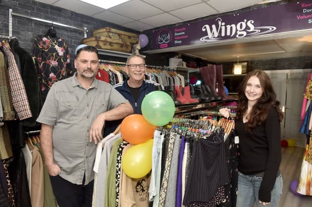 Alan Knight was on hand to cut the ribbon and officially open Wings Community Support Shop on Monday, October 20.
