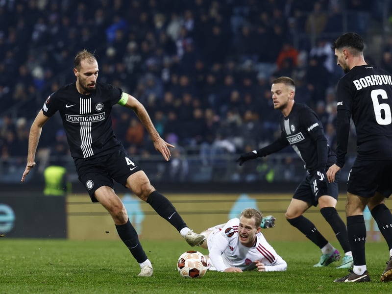 The Slovenian defender is not eligible for the game after being left out of the club's Europa League squad.