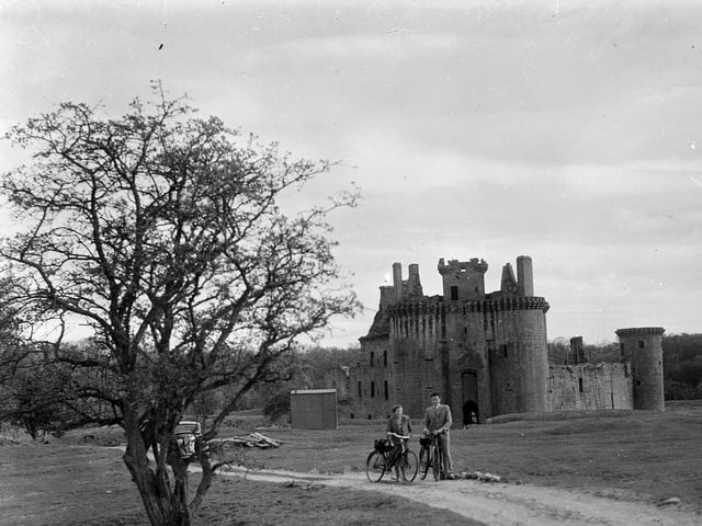 Caerlaverock Castle in Dumfriesshire in February 1953.
