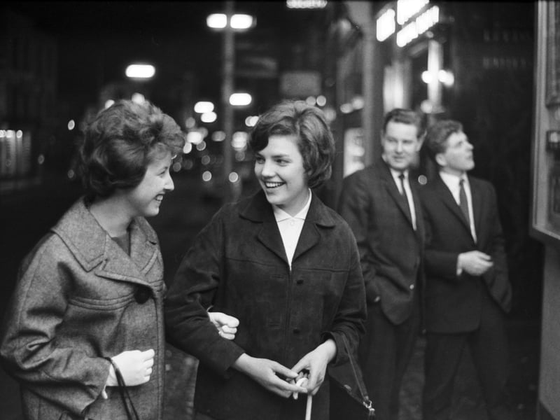 Two young women out shopping in April 1962