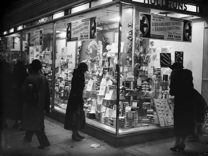 Customers do some pre-Christmas late-night shopping at Holdrons department store in December 1939