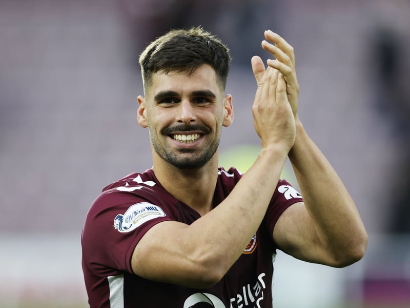 A buzzbomb in the Hearts attack. His header led to the opening goal and he won the all-important penalty with great footwork. Not only was the Portuguese silky but he was happy to put himself about. Already a hero with the Gorgie faithful. 9