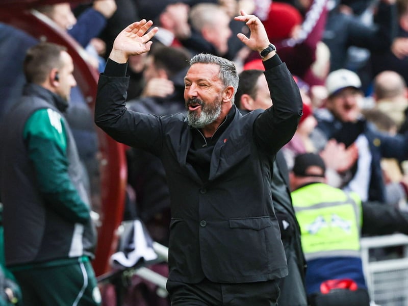 Derek McInnes laps up the win.