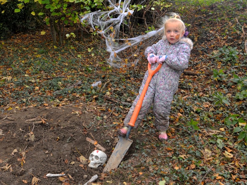Four-year-old Ayda Hunter from Ossett helping out.